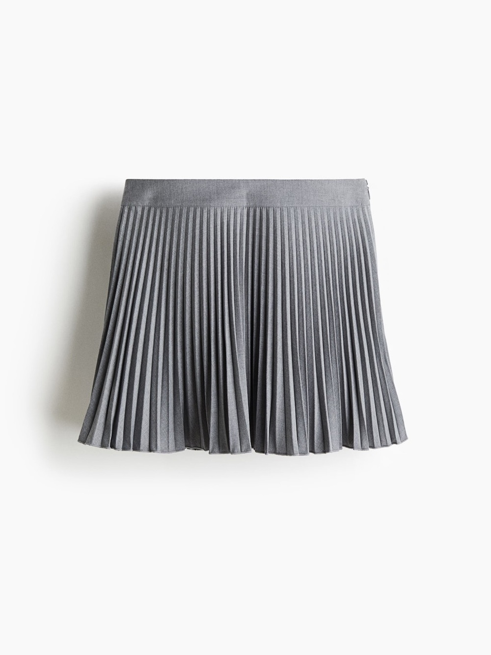 H&M Pleated Miniskirt Skort Skirt with Shorts Gray 2